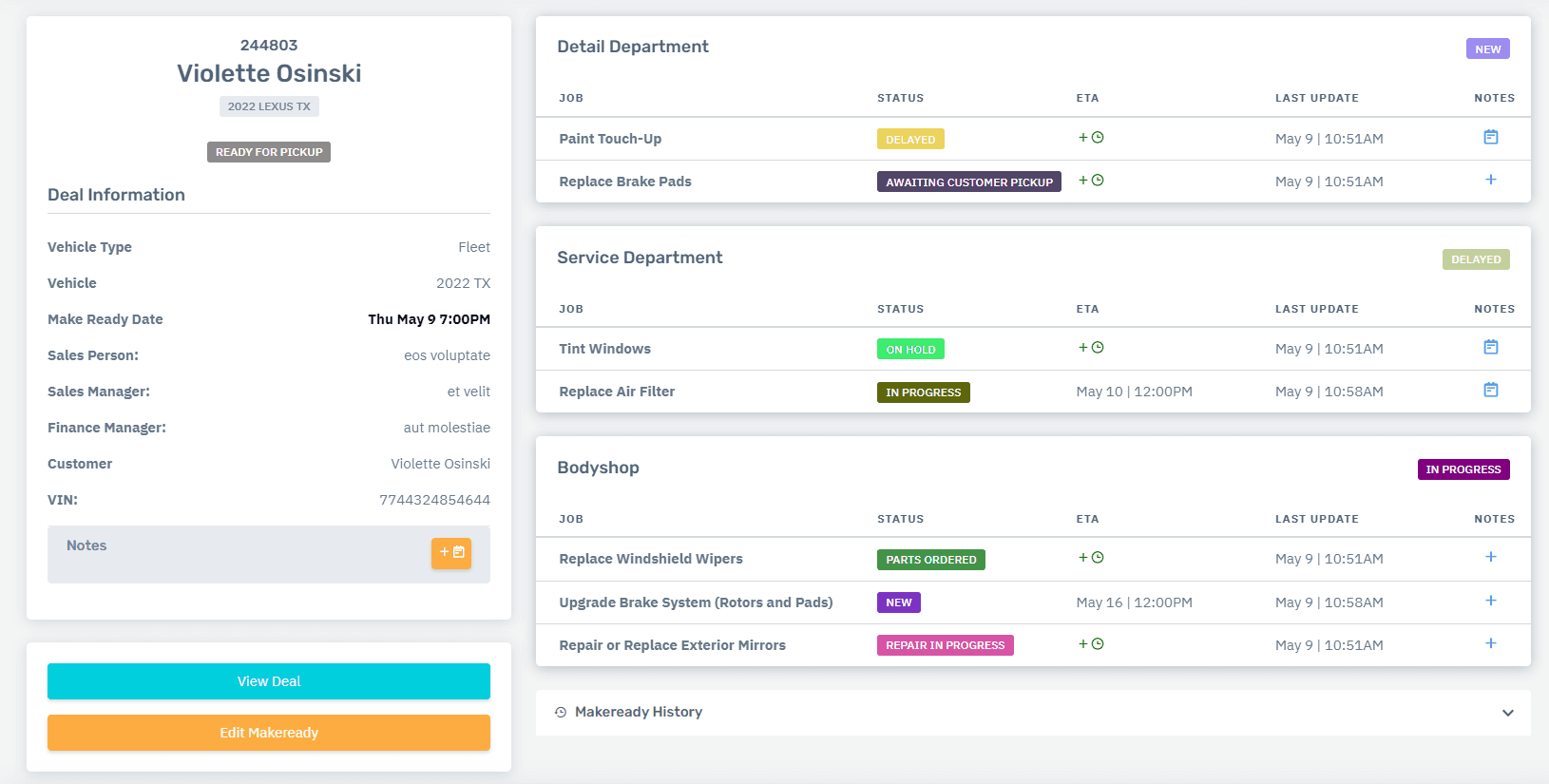 Reconditioning Workflow Management